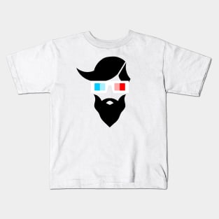 Hipster character design with 3D glasses Kids T-Shirt